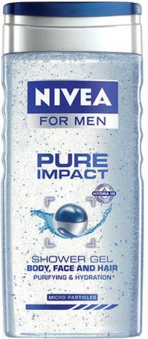Nivea Men Pure Impact Shower Gel - żel pod prysznic/do mycia włosów/twarzy dla mężczyzn 250ml 1
