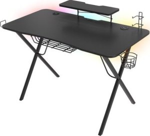Biurko Genesis Holm 300 RGB Czarne 120 cmx60 cm + Nitro 770 Czarno-czerwony (NFG-0751) 4