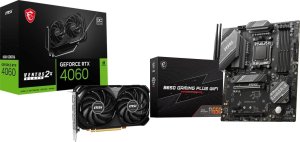 Karta graficzna MSI GeForce RTX 4060 Ventus 2X Black OC 8GB GDDR6 + MSI B650 GAMING PLUS WIFI 1