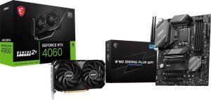 Karta graficzna MSI GeForce RTX 4060 Ventus 2X Black OC 8GB GDDR6 + MSI B760 GAMING PLUS WIFI 1