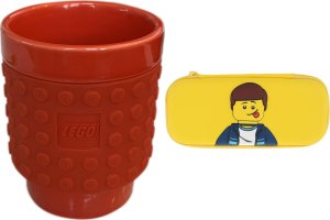 LEGO Kubek LEGO z silikonową obwódką + piórnik Lego 1