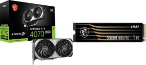 Karta graficzna MSI GeForce RTX 4070 SUPER 12G VENTUS 2X OC + Spatium M480 Pro 1TB M.2 2280 PCI-E x4 Gen4 NVMe 1