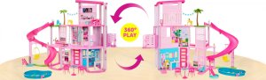 Mattel Dreamhouse Dom Marzeń (2023) (HMX10) + lalka Margot Robbie jako Barbie (różowa sukienka) HPJ96 4