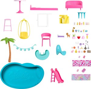 Mattel Dreamhouse Dom Marzeń (2023) (HMX10) + lalka Margot Robbie jako Barbie (różowa sukienka) HPJ96 6