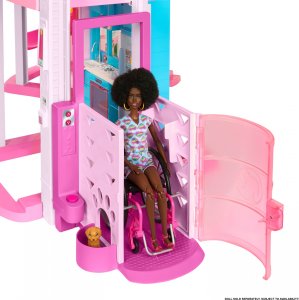 Mattel Dreamhouse Dom Marzeń (2023) (HMX10) + lalka Margot Robbie jako Barbie (różowa sukienka) HPJ96 8