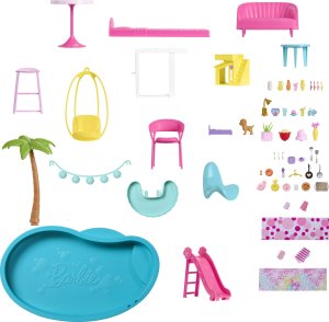 Mattel Dreamhouse Dom Marzeń (2023) (HMX10) + lalka Margot Robbie jako Barbie (różowa sukienka) HPJ96 10