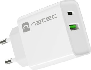 Ładowarka Natec Ribera 1x USB-A 1x USB-C 3 A (NUC-2061) + Kabel USB-A - Lightning 1 m Biały 2