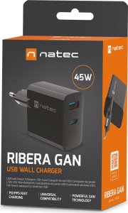 Ładowarka Natec Ribera 1x USB-A 1x USB-C 3 A (NUC-2143) + Kabel USB-C - USB-C 1 m Czarny 10