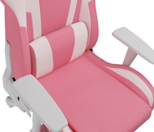 Biurko Genesis Holm 320 RGB Białe 120 cmx60 cm + Fotel Nitro 710 różowo-biały 12