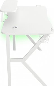 Biurko Genesis Holm 320 RGB Białe 120 cmx60 cm + Fotel Nitro 710 różowo-biały 4