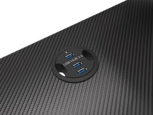 Biurko Genesis Holm 300 RGB Czarne 120 cmx60 cm + Fotel Nitro 720 czarno-różowy 2