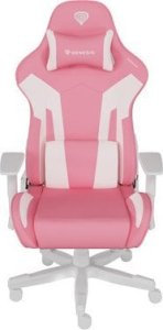 Fotel Genesis Nitro 710 różowo-biały (NFG-1929) + Biurko Holm 320 RGB Białe 120cm x 60cm 2