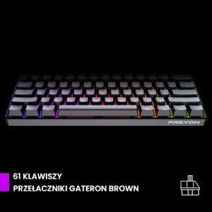 Klawiatura PREYON Brown All Claw (PBAC61B) + Mysz Preyon Owl Wireless (POW35B) 6