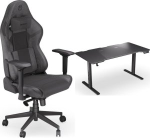 Fotel Endorfy Fotel Endorfy Scrim BK (EY8A001) czarny + Biurko Atlas L Electric Czarne 150cm x 78cm 1