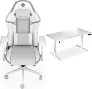 Fotel Endorfy Fotel Endorfy Scrim OWH (EY8A007) biały + Biurko Atlas L Electric Białe 150cm x 78cm 1