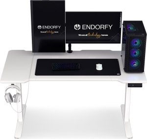 Fotel Endorfy Fotel Endorfy Scrim OWH (EY8A007) biały + Biurko Atlas L Electric Białe 150cm x 78cm 30