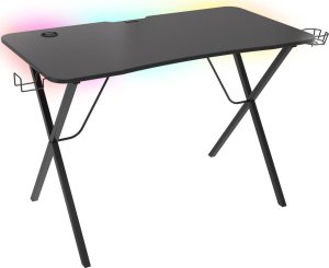 Fotel Genesis ASTAT 200 G2 Czarny (NFG-1943) + Biurko Holm 200 RGB Czarne 113cm x 60cm 20