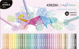Derform Kredki trójkątne pastelowe 36 kolorów KIDEA 1