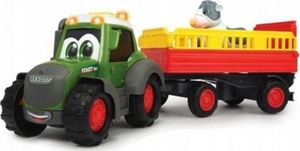 Dickie Traktor Fendt z przyczepą i figurką krowy 30cm 1