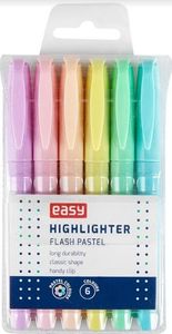 Easy Stationery Zakreślacz Flash Pastel 6 kolorów EASY 1