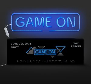 PREYON Neon ścienny WASD Purple Eye Bait (PBEB12GO) + Neon ścienny GAME ON Blue Eye Bait (PPEB28WD) 12