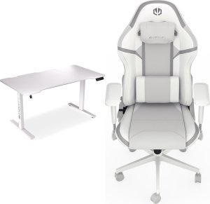 Biurko Endorfy Biurko Endorfy Atlas L Electric Białe 150 cmx78 cm + Fotel Scrim OWH biały 1