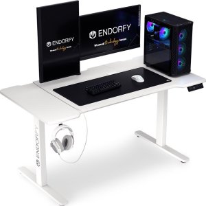 Biurko Endorfy Biurko Endorfy Atlas L Electric Białe 150 cmx78 cm + Uchwyt na monitor Atlas Single Onyx White 11