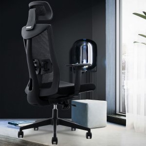 Krzesło biurowe Mozos Krzesło biurowe Mozos Ergo-F Czarne + FS4 Podnóżek biurowy 10