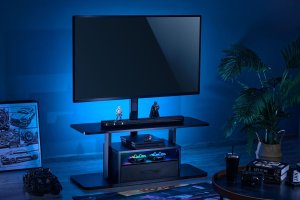 Mozos Mozos Stolik RTV czarny CTS2 + Głośniki komputerowe Agera 3