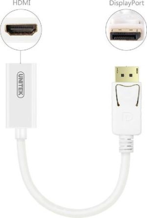 Adapter AV Unitek DisplayPort - HDMI biały (Y-6332) 3