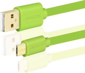 Kabel USB Axagon HQ Kabel Micro USB <-> USB A, zielony, 1 m (BUMM-AM10QG) 1