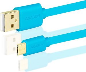 Kabel USB Axagon HQ Kabel Micro USB <-> USB A, niebieski, 1 m (BUMM-AM10QL) 1