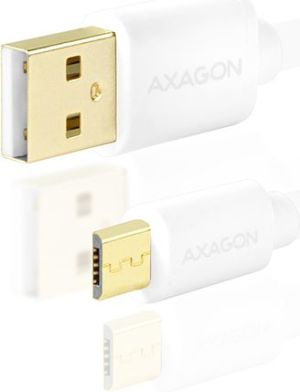 Kabel USB Axagon HQ Kabel Micro USB <-> USB A, biały, 1 m (BUMM-AM10QW) 1