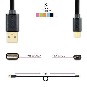 Kabel USB Axagon HQ Kabel Micro USB <-> USB A, biały, 1 m (BUMM-AM10QW) 3