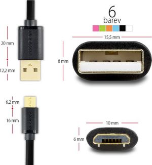 Kabel USB Axagon HQ Kabel Micro USB <-> USB A, biały, 1 m (BUMM-AM10QW) 4