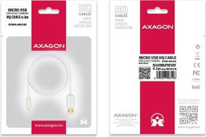 Kabel USB Axagon HQ Kabel Micro USB <-> USB A, biały, 1 m (BUMM-AM10QW) 10