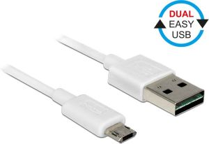 Kabel USB Delock USB-A - microUSB 1 m Biały (84807) 1