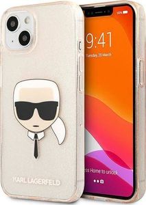 Karl Lagerfeld Etui Karl Lagerfeld KLHCP13SKHTUGLGO Apple iPhone 13 mini złoty/gold hardcase Glitter Karl`s Head 1
