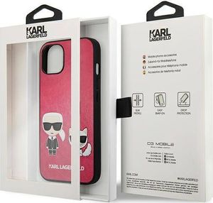 Karl Lagerfeld Etui Karl Lagerfeld KLHCP13SPCUSKCP Apple iPhone 13 mini fuksja/fushia hardcase Ikonik Karl & Choupette 8