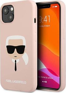 Karl Lagerfeld Etui Karl Lagerfeld KLHCP13SSLKHLP Apple iPhone 13 mini jasnoróżowy/light pink hardcase Silicone Karl`s Head 1