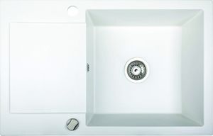 Zlewozmywak Brenor  granitowy biały,  kuchenny Como 78 (78cm x 50cm) 1