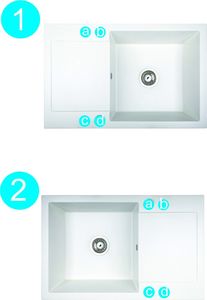 Zlewozmywak Brenor  granitowy biały,  kuchenny Como 78 (78cm x 50cm) 3