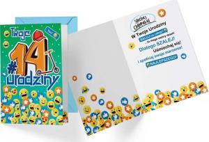 KUKARTKA Karnet PR-338 Urodziny 14 chłopiec 2