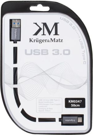 Kabel USB Kruger&Matz USB-A - USB-C 1 m Czarny (KM0348) 2