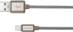 Kabel USB Kruger&Matz USB-A - Lightning 1 m Szary (KM0349) 1