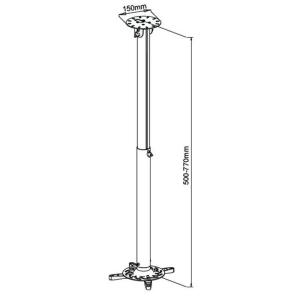 Uchwyt do projektorów Techly 50-77CM 15KG SREBRNY (301580) 3