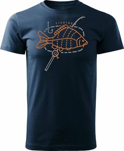 Topslang Koszulka na ryby dla wędkarza wędkarska fishing karp męska granatowa REGULAR XXL 1