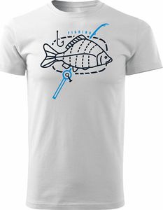 Topslang Koszulka na ryby dla wędkarza wędkarska fishing karp męska biała REGULAR XXL 1