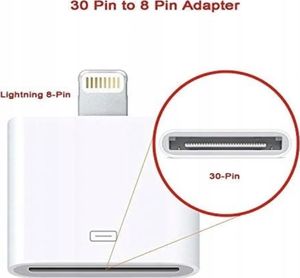 Adapter USB Techonic Apple 30pin - Lightning Biały  (30PIN to Lightning 8PIN adapter) 2