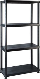 vidaXL Regał 4-poziomowy, czarny, 122x30,5x130 cm, plastikowy 4